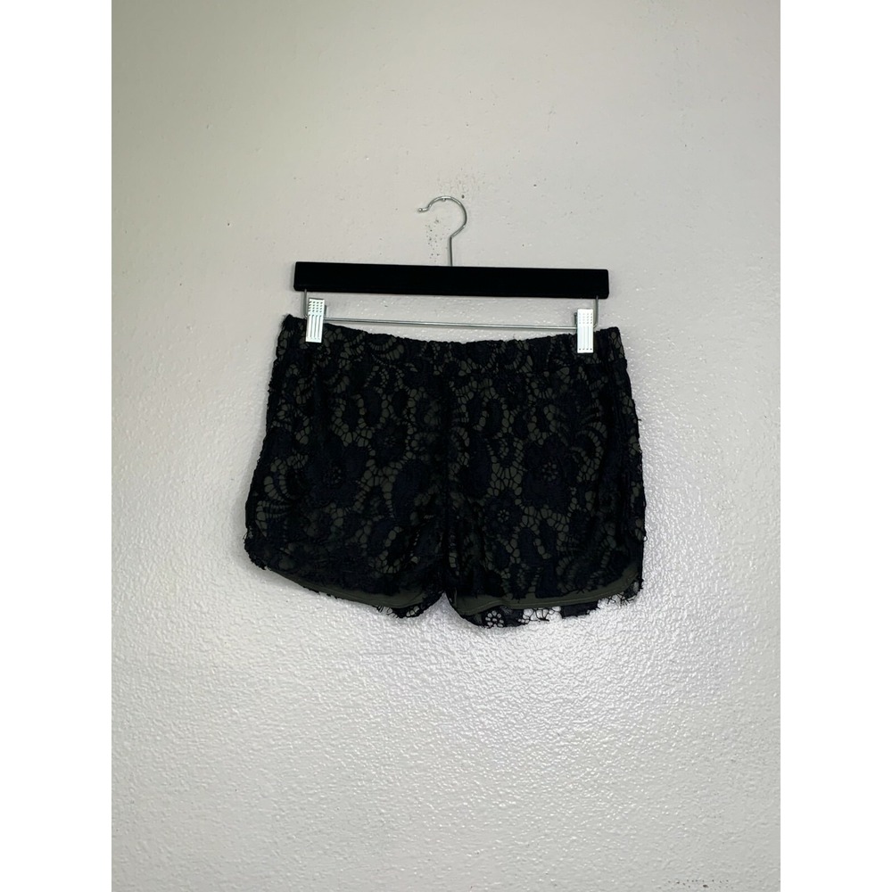 Rieley Black Floral Lace Shorts Size S
